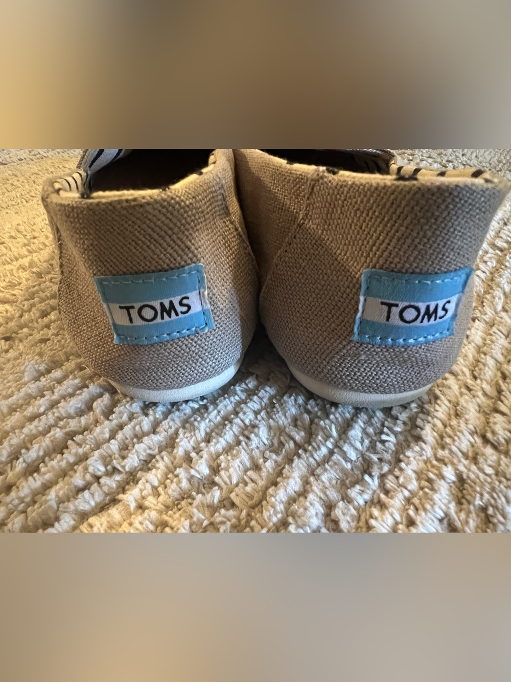 Toms Women’s Beige Canvas Slip-On Flats - Picture 2 of 5